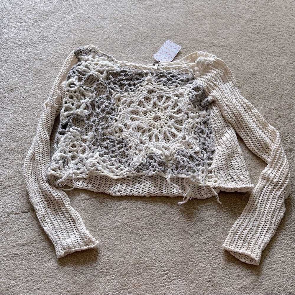 *NEW* NWT Free People Sweater - Ivory Gray XS